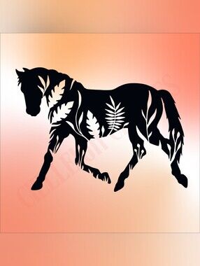 *2 for $20* Floral Horse Handcrafted Vinyl decal sticker